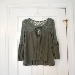 Long Sleeve Top with Flare Sleeves